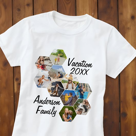 Moderne Aangepaste 9 Afbeeldingen Collage Familie  T-shirt