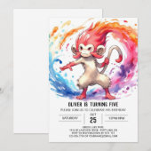 Moderne aangepaste aap verjaardag kaart (Voorkant / Achterkant)