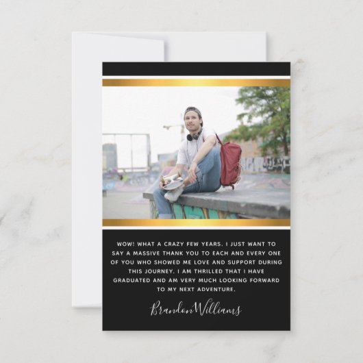Moderne aangepaste Afstuderen foto's en berichten Bedankkaart (Achterkant)