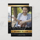 Moderne aangepaste Afstuderen foto's en berichten Bedankkaart (Voorkant / Achterkant)