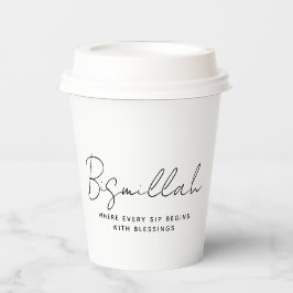 Moderne aangepaste Arabische Bismillah tekst zwart Papieren Bekers