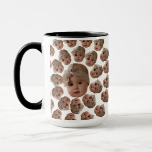 Moderne aangepaste Baby gezicht opa oma verjaardag Mok
