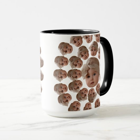 Moderne aangepaste Baby gezicht opa oma verjaardag Mok (Voorkant rechts)