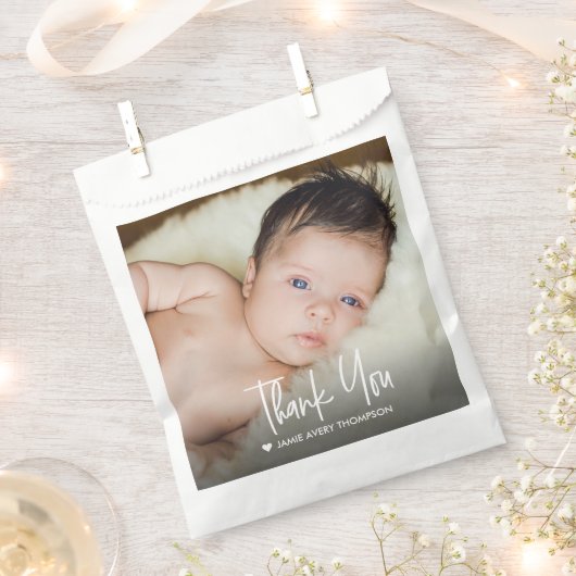 Moderne Aangepaste Babyfoto Dank Je Bedankzakje (Geknipt)