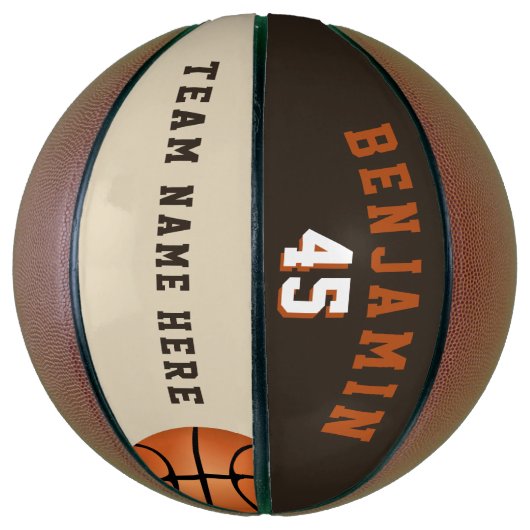 Moderne aangepaste basketbal met teamnaam en numme (Verticaal)