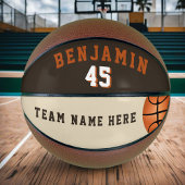 Moderne aangepaste basketbal met teamnaam en numme