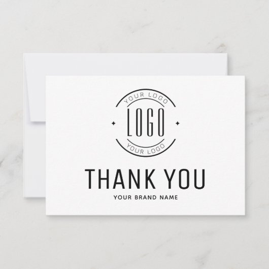Moderne aangepaste bedrijf logo business dank u kaart (Voorkant)