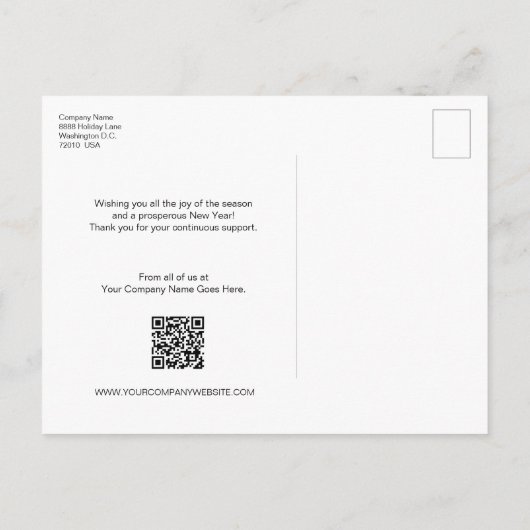 Moderne aangepaste bedrijf logo QR-code Prettige F Feestdagenkaart (Achterkant)