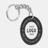 Moderne aangepaste bedrijfsnaam en Logo Sleutelhanger (Voorkant Links)