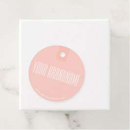 Moderne aangepaste bedrijfsnaam met URL roze kleur Bedankjes Labels