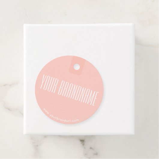 Moderne aangepaste bedrijfsnaam met URL roze kleur Bedankjes Labels (In situ)