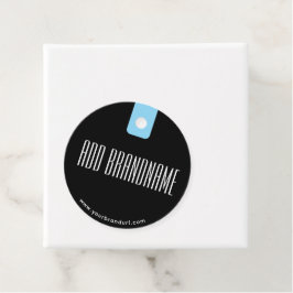 Moderne aangepaste bedrijfsnaam met URL zwarte kle Bedankjes Labels