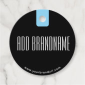 Moderne aangepaste bedrijfsnaam met URL zwarte kle Bedankjes Labels (Voorkant)