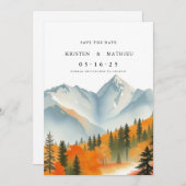 Moderne aangepaste berg save the date (Voorkant / Achterkant)