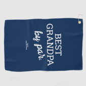 Moderne aangepaste beste opa van Par Blue Golfhanddoek (Horizontaal)