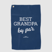Moderne aangepaste beste opa van Par Blue Golfhanddoek (Voorkant)