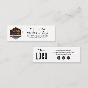 Moderne aangepaste bestelling Hartelijk dank Mini Visitekaartje