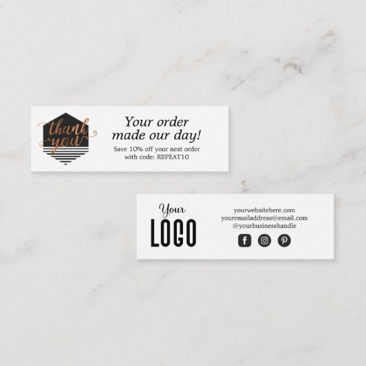 Moderne aangepaste bestelling Hartelijk dank Mini Visitekaartje (Voorkant / Achterkant)