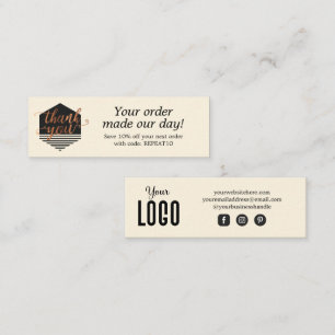 Moderne aangepaste bestelling Hartelijk dank Mini Visitekaartje