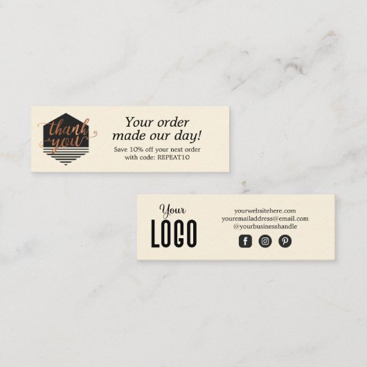 Moderne aangepaste bestelling Hartelijk dank Mini Visitekaartje (Voorkant / Achterkant)