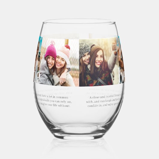 Moderne aangepaste bestitie betekent beste vriende wijnglas zonder voet (Rechts)