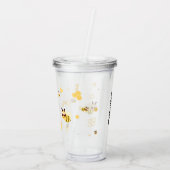 Moderne aangepaste bijennaam honing acryl drinkbeker (Achterkant)