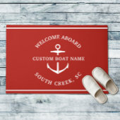 Moderne aangepaste boat Name Welcome Aboard Anchor Deurmat