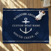 Moderne aangepaste boat Name Welcome Aboard Anchor Fleece Deken