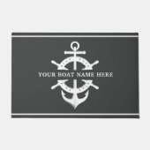 Moderne aangepaste bootnaam Verzendwielanker Deurmat (Voorkant)