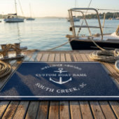 Moderne Aangepaste Bootnaam Welkom Aan Boord Anker Deurmat