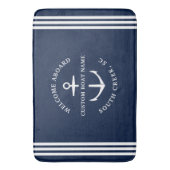 Moderne aangepaste botnaam Welkom op Nautisch vlak Badmat (Voorkant Verticaal)