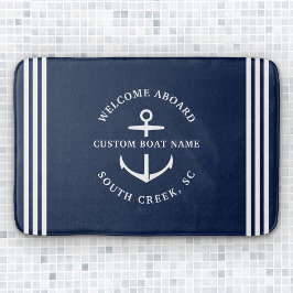 Moderne aangepaste botnaam Welkom op Nautisch vlak Badmat