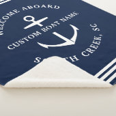 Moderne aangepaste botnaam Welkom op Nautisch vlak Sherpa Deken (3/4)