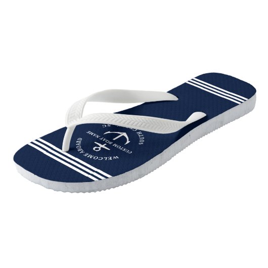 Moderne aangepaste botnaam Welkom op Nautisch vlak Teenslippers (Schuin)