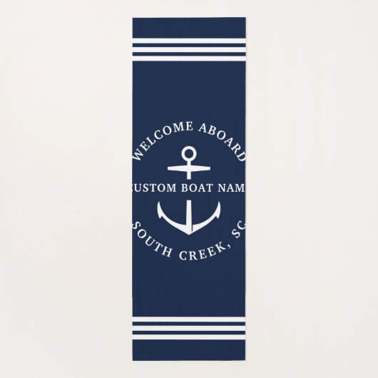 Moderne aangepaste botnaam Welkom op Nautisch vlak Yogamat (Achterkant)