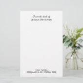 Moderne aangepaste briefpapier met naam en contact (Staand voorkant)