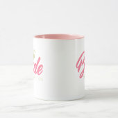 Moderne aangepaste bruidsnaam roze glinsterende di mok (Midden)