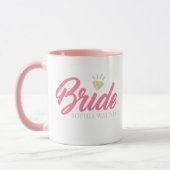Moderne aangepaste bruidsnaam roze glinsterende di mok (Links)