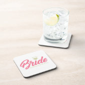 Moderne aangepaste bruidsnaam roze glitterende dia bier onderzetter (Rechterzijde)