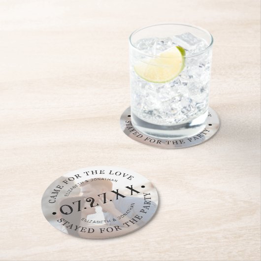 Moderne aangepaste bruiloft fotopapier Onderzetter (Insitu)