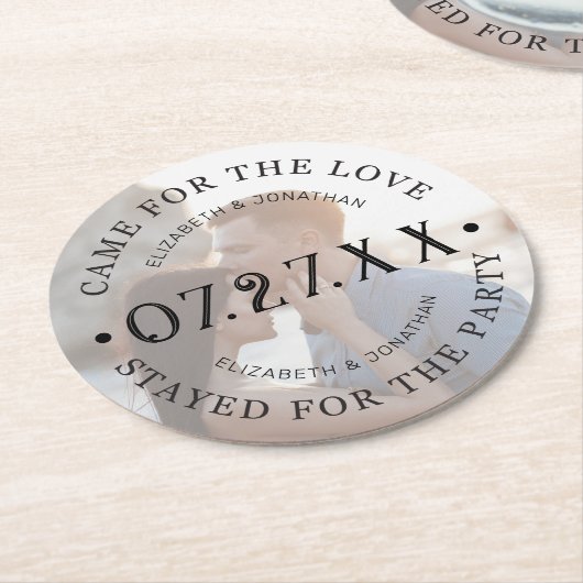 Moderne aangepaste bruiloft fotopapier Onderzetter (Gebogen)