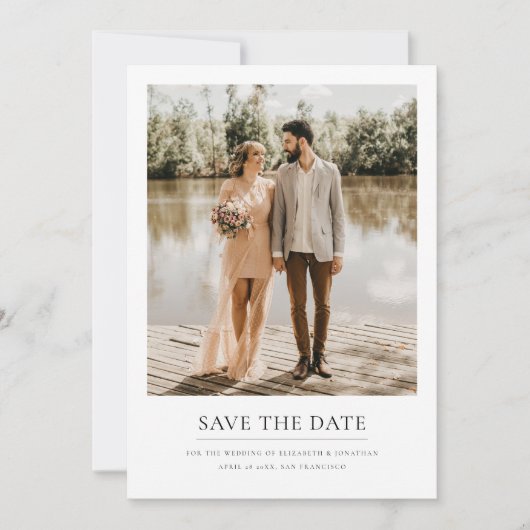Moderne Aangepaste bruiloft foto's opslaan Datum K Save The Date (Voorkant)