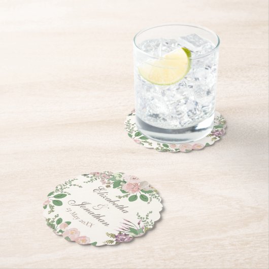 Moderne, aangepaste bruiloft op maat kartonnen onderzetters (Insitu)