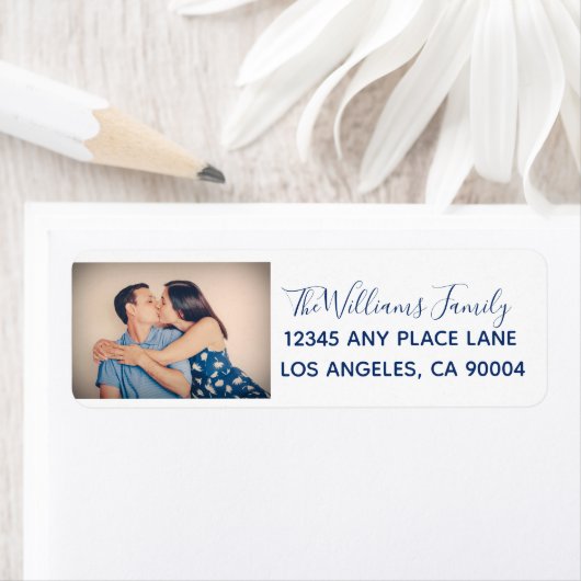 Moderne aangepaste bruiloft paar foto etiket (Insitu)