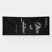 Moderne aangepaste bruiloft paar naam met datum ba spandoek (Horizontaal)