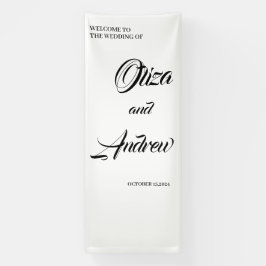 Moderne aangepaste bruiloft paar naam met datum spandoek