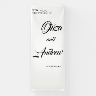 Moderne aangepaste bruiloft paar naam met datum spandoek