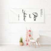 Moderne aangepaste bruiloft paar naam met datum spandoek (Insitu)