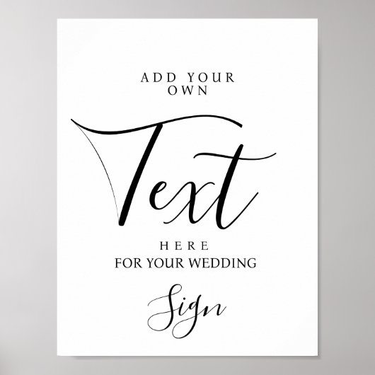 Moderne aangepaste bruiloft partij teken poster (Voorkant)