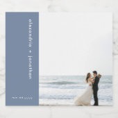 Moderne aangepaste bruisende wijn trouwfoto sparkling wijnetiket (Enkel label)